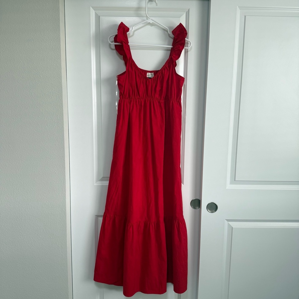Universal Thread Dress Women's Maxi A-Line Dress Summer Red Cotton